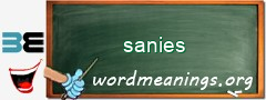 WordMeaning blackboard for sanies